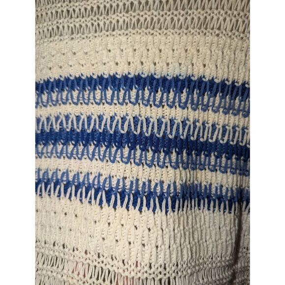 Current‎ Elliott The Mixed Stitch Stripe Half-Sleeve Sweater Blue Horizon Size 0 - Picture 15 of 16